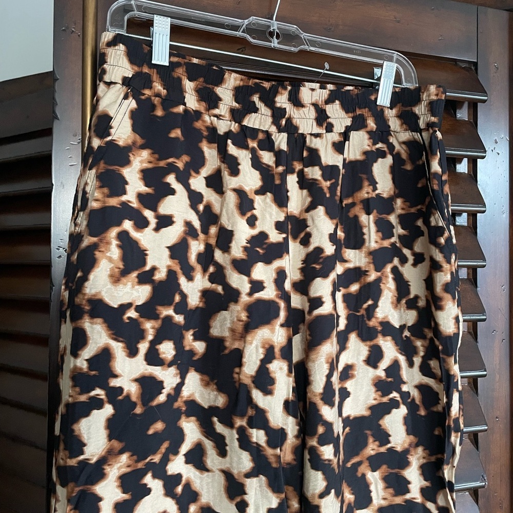 NWT B Young Leopard Print Wide-Leg Pants Size Euro 40. Medium Large - Picture 4 of 11